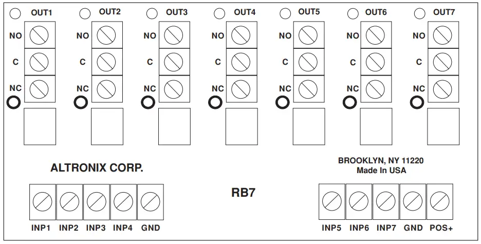 Altronix RB7 Ultra Sensitive Multiple Relay Module -fig1