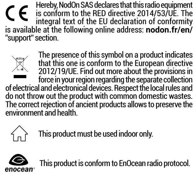 NODON SIN-2-FP-01 Pilot Wire Heating Module User Guide - APPROVALS AND CERTIFICATIONS