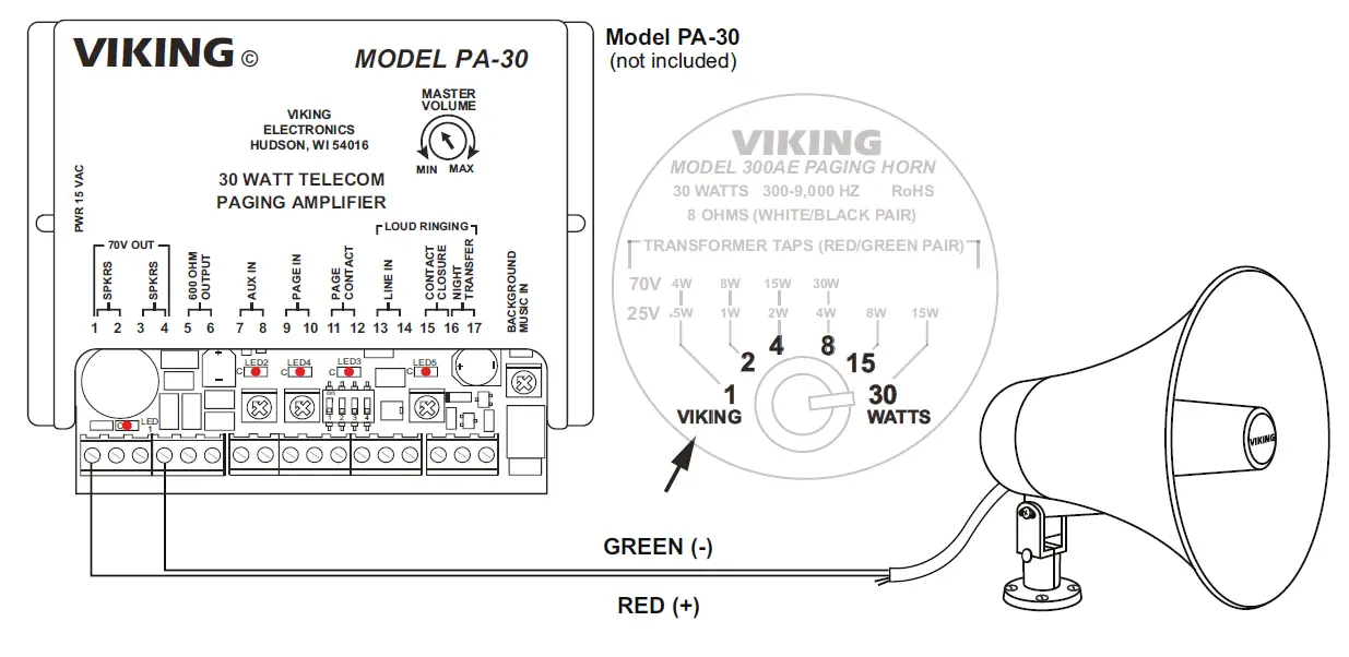 VIKING 300AE 30 Watt Paging Horn-5