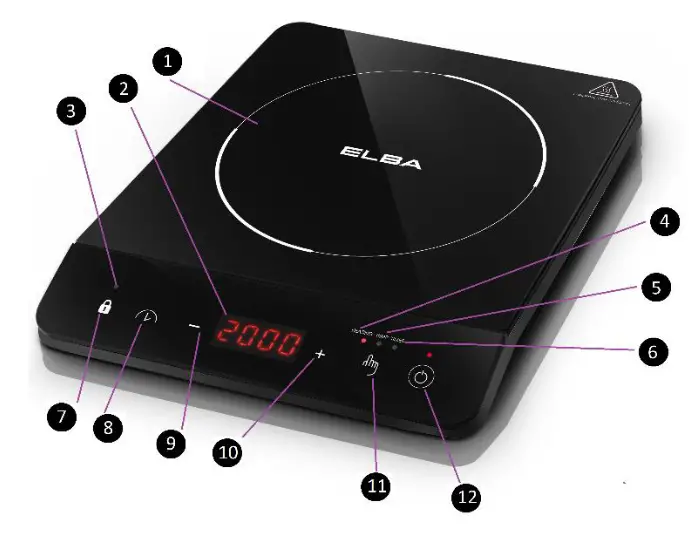 ELBA EIC K2022 BK Induction Cooker - Cooking Plate