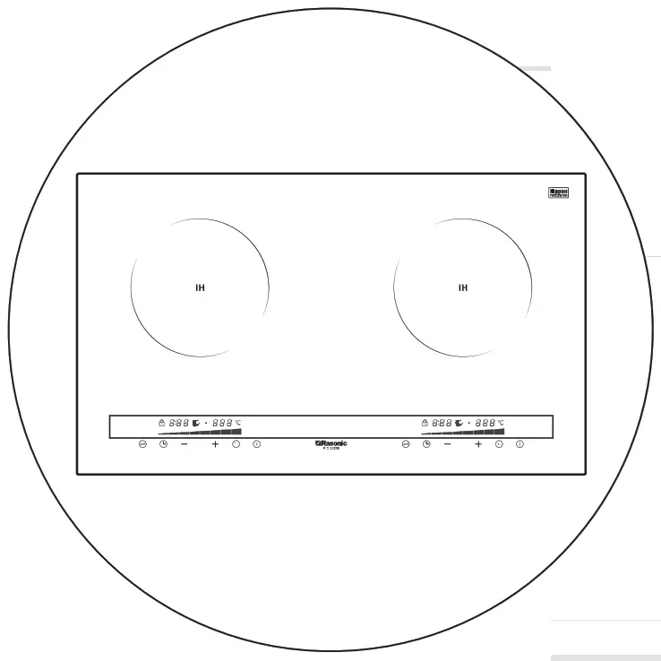 Rasonic RIC S228E Kitchen Use Double Burner Induction Cooker