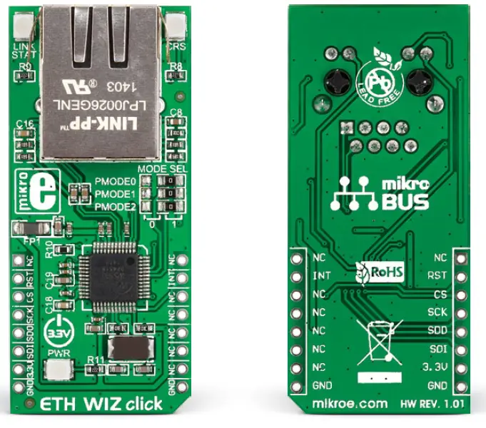 MikroElektronika MIKROE-1718 ETH Wiz Click Evaluation Kit fig (1)