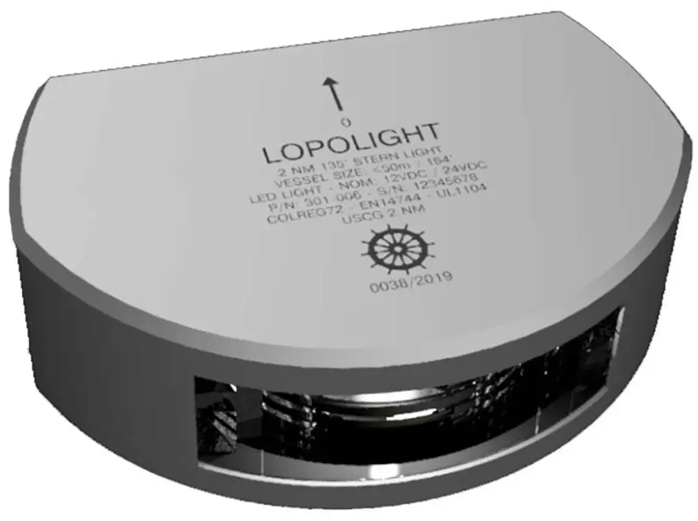 LOPOLIGHT 301-006 Housing White Vertical Mount Stern LED Light