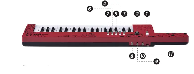 PYLE-PKBRD37RD-Digital-Musical-Karaoke-Keyboard-FIG-1