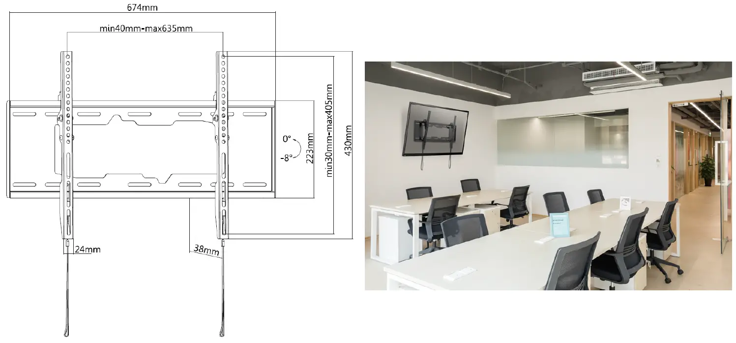 equip 650318 37 to 70 Inch Low Profile TV Wall 1
