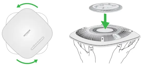 NETGEAR WAX615 Insight Managed WiFi 6 AX3000 Access Point - releases from the mounting plate