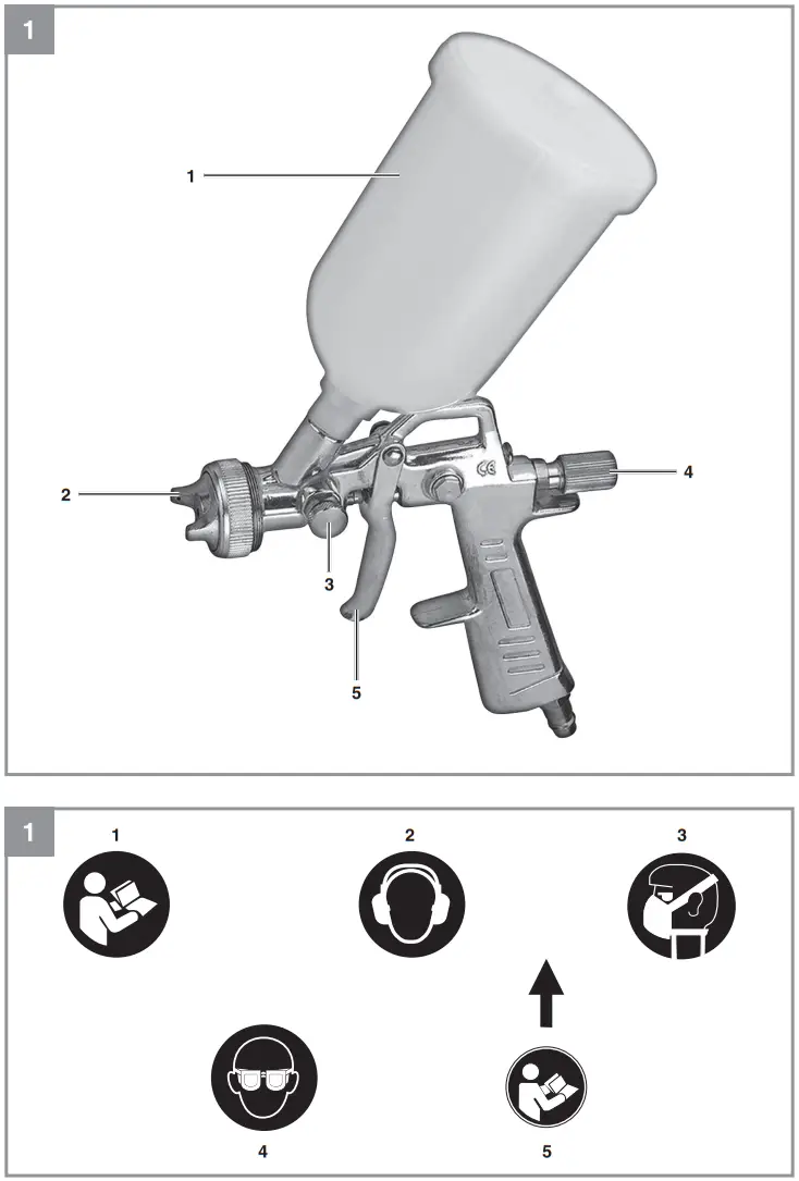 Einhell 41 327 76 Grey Paint Spray Gun with Floating Tumbler