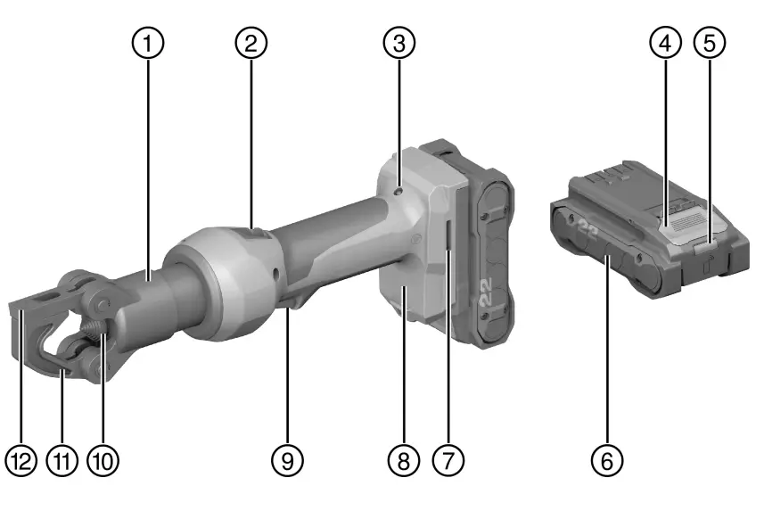 HILTI NCR 60 D-22, NCR 60 DC-A22 Cordless Hydraulic Crimpers - fig 1
