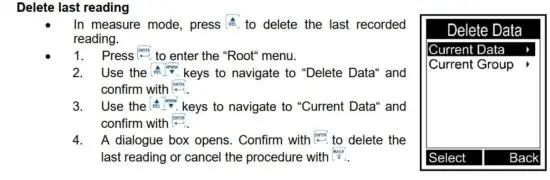 FIG 17 Delete last reading