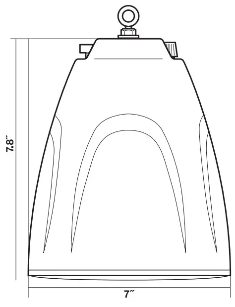 ROCKVILLE PEN-525T Hanging Pendant Speaker - Dimensions
