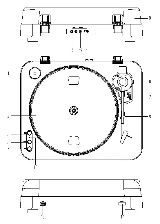 Lenco LBT 120BK Bluetooth Turntable with USB - Description