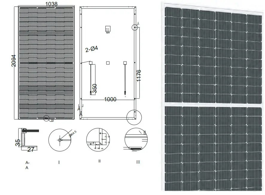 Anern AN-430W 6X24 Half Cells Mono PERC Panel - Figure 1