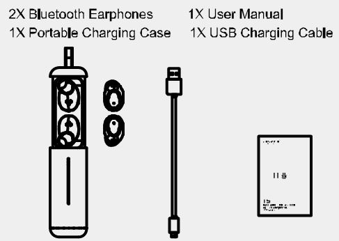 awei Bluetooth Earphone T5 - Accessories List