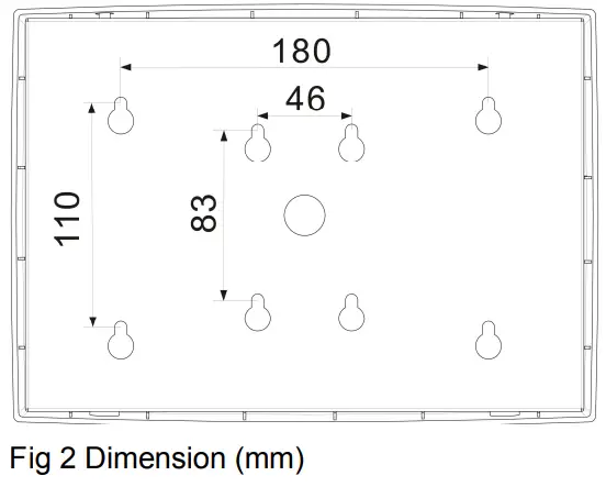 SIEMENS FSD901-U2 Floor Repeater Display for Fire Detection System - Fig 2 Dimension