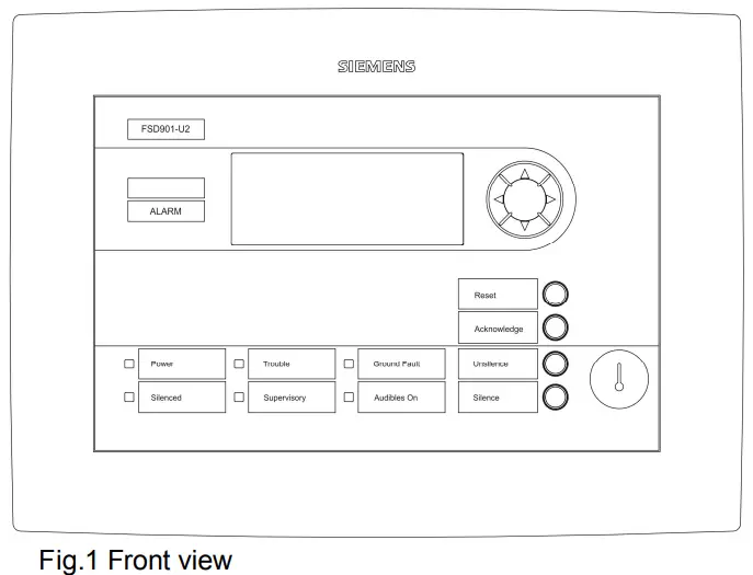 SIEMENS FSD901-U2 Floor Repeater Display for Fire Detection System - Fig.1 Front view