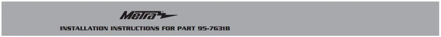 MeTra 95-7631B Nissan Titan 2017-2019 Installation Guide