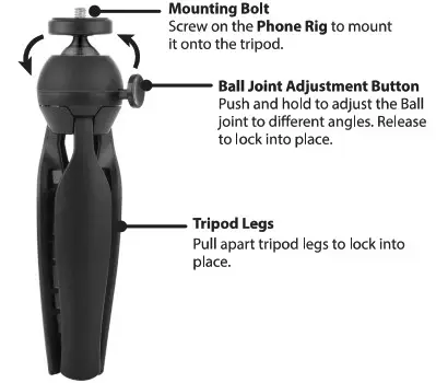 GPX TPDL900-2502-01 All in One Vlogging Kit- Tripad