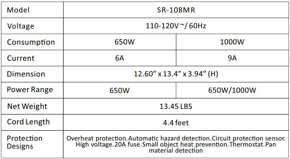 SUPENTOWN SR-108MR SmartScan Instruction Manual - SPECIFICATIONS