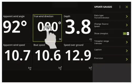 B G Nemesis 9 Sailing Display- Customize gauge settings