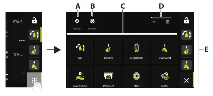 B G Nemesis 9 Sailing Display- Home screen