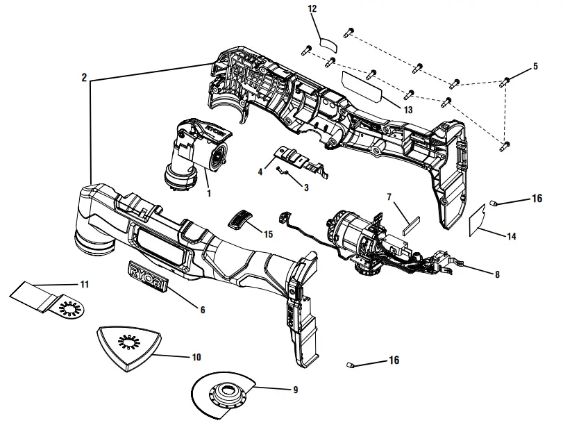 RYOBI PBLMT50 18 Volt Oscillating Multi Tool - PBLMT50