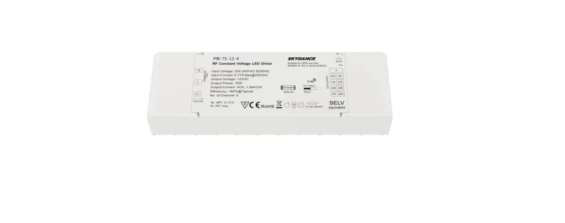 Skydance Pb-75-12-4 Rf 4 Channel Constant Voltage Led Driver Instructions Skydance Pb-75-12-4 Rf 4 Channel Constant Voltage Led Driver Instructions
