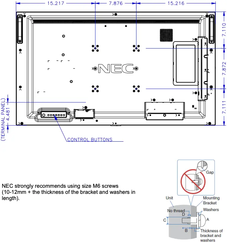 Display Dimensions - ME431 Continued