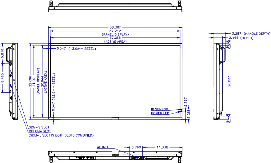 Display Dimensions - ME431