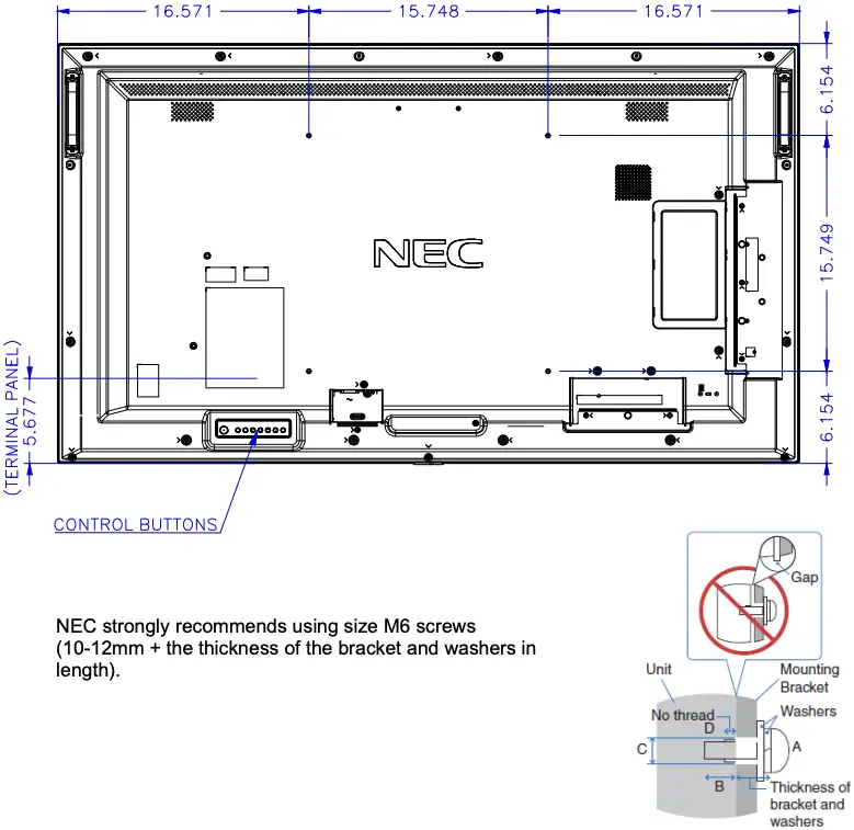 Display Dimensions - ME551 Continued