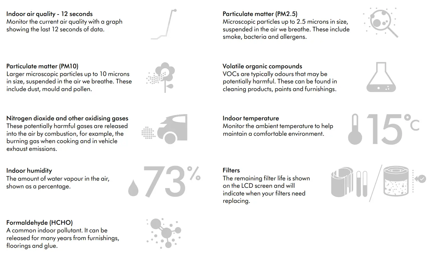 dyson 419900-01 Autoreact Cool Autoreact Purifier User Manual - Information menu