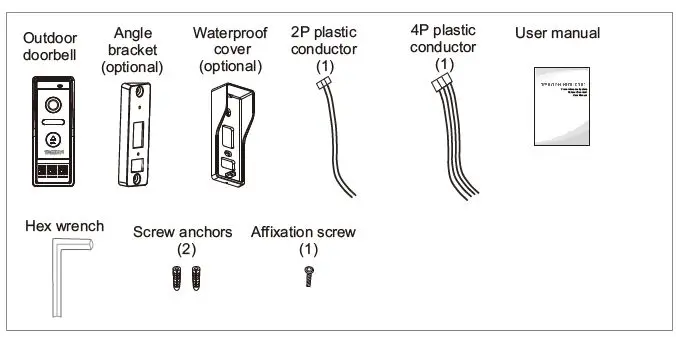 TMEZON MZ-VDP-739EM 4-Wire Video Door Phone 13