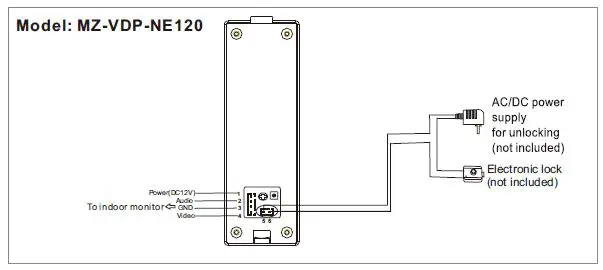 TMEZON MZ-VDP-739EM 4-Wire Video Door Phone 20