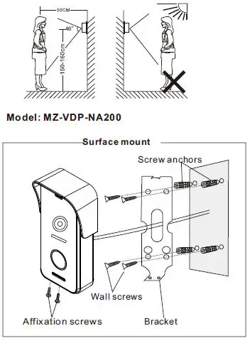 TMEZON MZ-VDP-739EM 4-Wire Video Door Phone 21