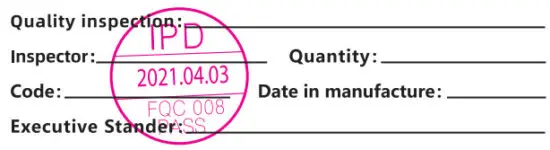SOOLK T200PLUS Outdoor Wireless Speaker - PRODUCT INSPECTION CERTIFICATE