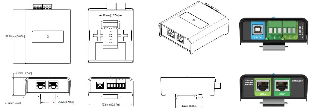 ENTTEC Din -Pixie- SPI -Pixel -Strip Dot- Controller -1