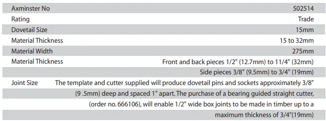 Axminster Tools 502514 Axcaliber Dovetail Jig-fig11