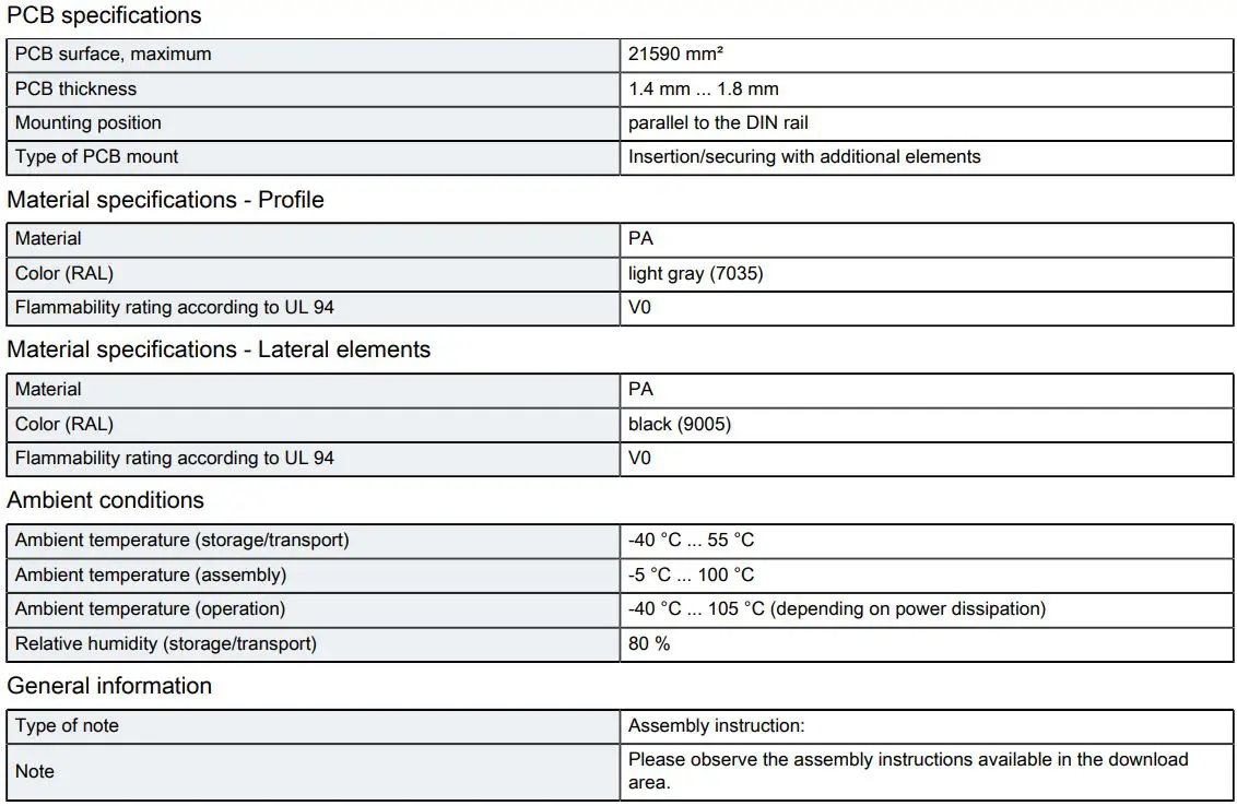 PHOENIX CONTACT 1310990 Profile Housing DIN Rail 3
