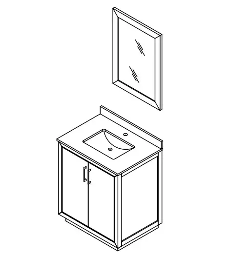 WYNDHAM COLLECTION WC-1111-30-SGL Icon 30 inch Single Vanity - figure 2