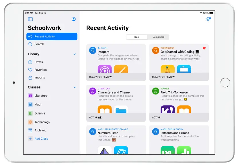 Apple Schoolwork Powerful iPad App - Fig 1
