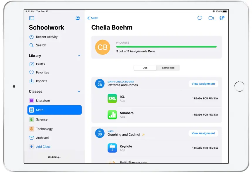 Apple Schoolwork Powerful iPad App - Fig 26