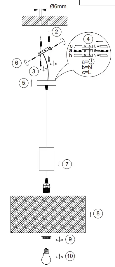15112-16-01 Pendant Light Installation & Operation illustration