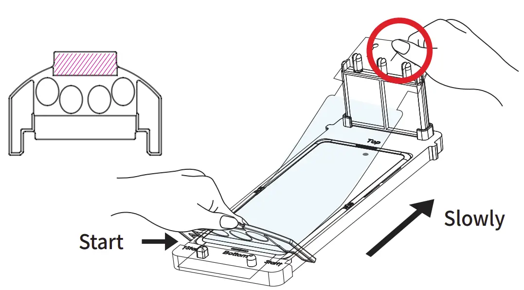 Premium Genuine Film Galaxy Z Flip 3/4 Installation illustration