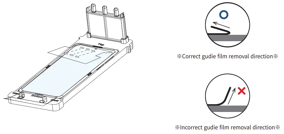 Premium Genuine Film Galaxy Z Flip 3/4 Installation illustration