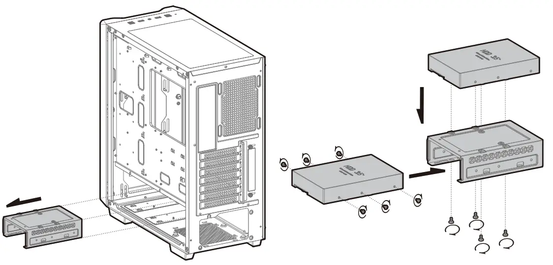 DEEPCOOL CC560 Mid Tower ATC Case - Installing HDDs
