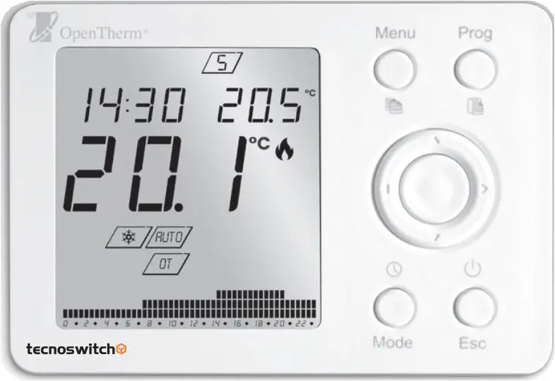 tecnoswitch CR435BI Wall Mounted Chronothermostat