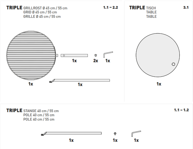 hofats Triple 120 Large Fire Bowl Barbecue - fig 2