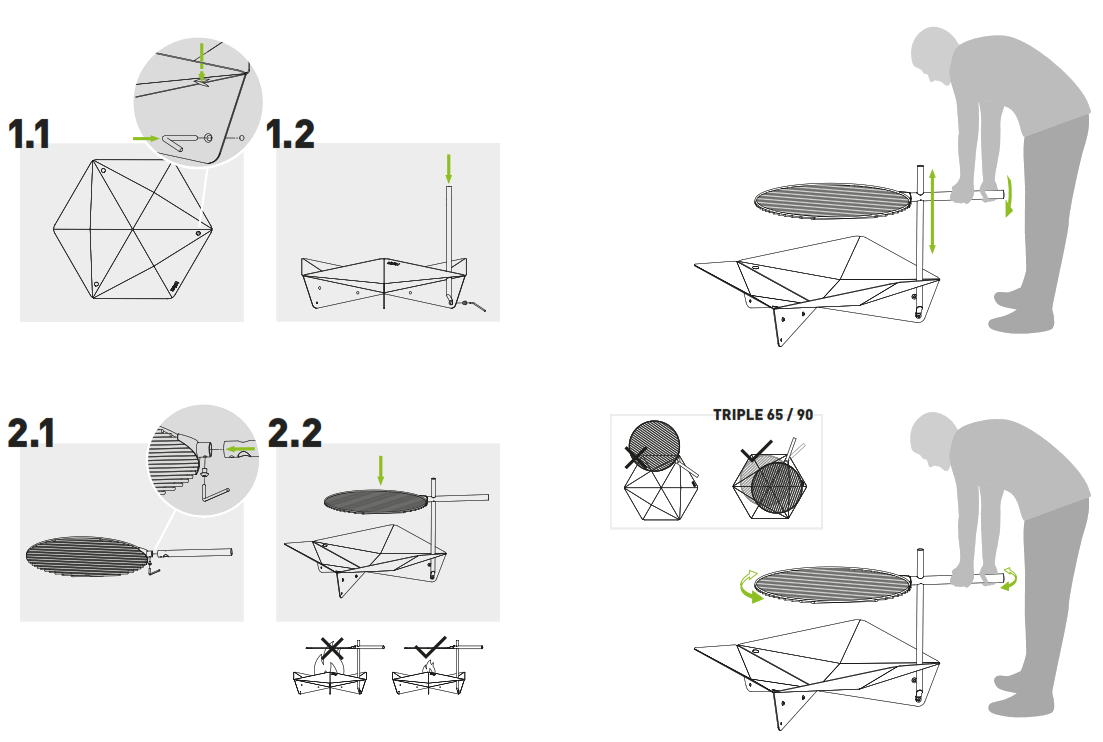 hofats Triple 120 Large Fire Bowl Barbecue - fig 3