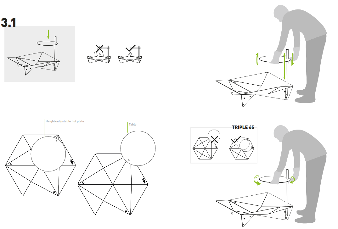 hofats Triple 120 Large Fire Bowl Barbecue - fig df