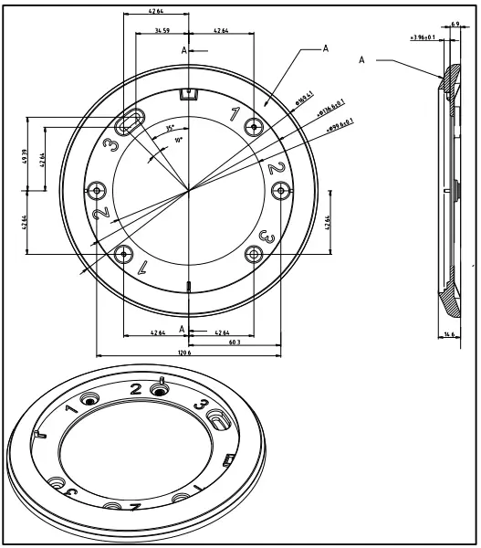 HIKVISION-DS-1249ZJ-In-Ceiling-Mount-Bracket-for-Dome-Camera-fig-1