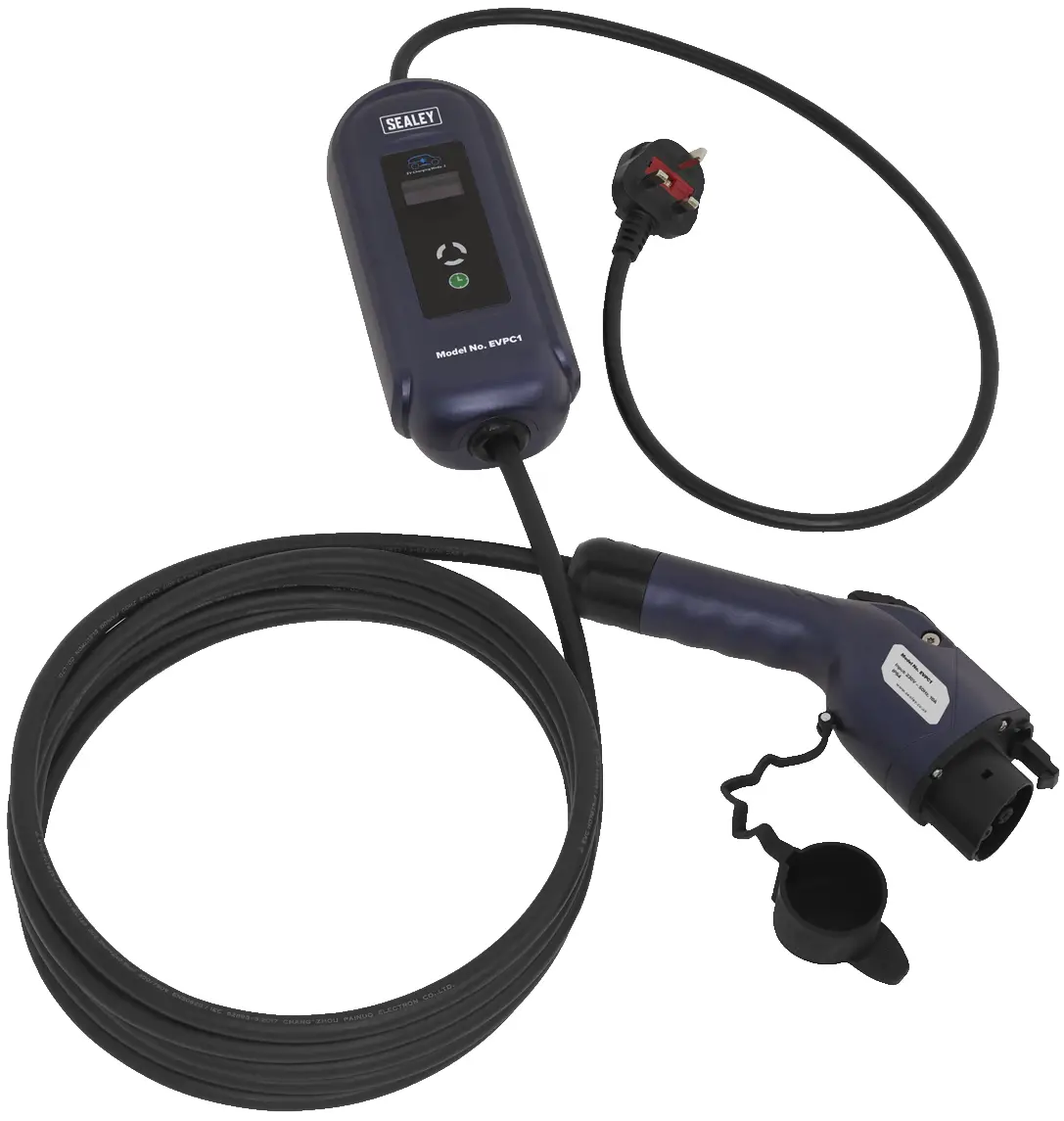 SEALEY EVPC1 10A Type 1 TO UK 3-Pin Plug Portable EV Charger-fig1